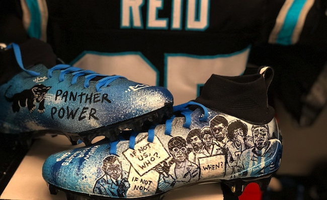 Panthers Safety Eric Reid Wears Cleats Featuring Colin Kaepernick