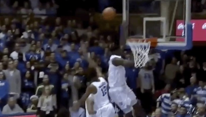 Zion Williamson Almost Hits Heads On Backboard After Monstrous Block