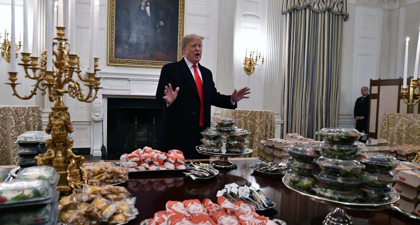 Donald Trump Serves Clemson Football Players Fast Food