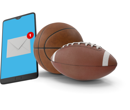 Newsletter with basketball and football